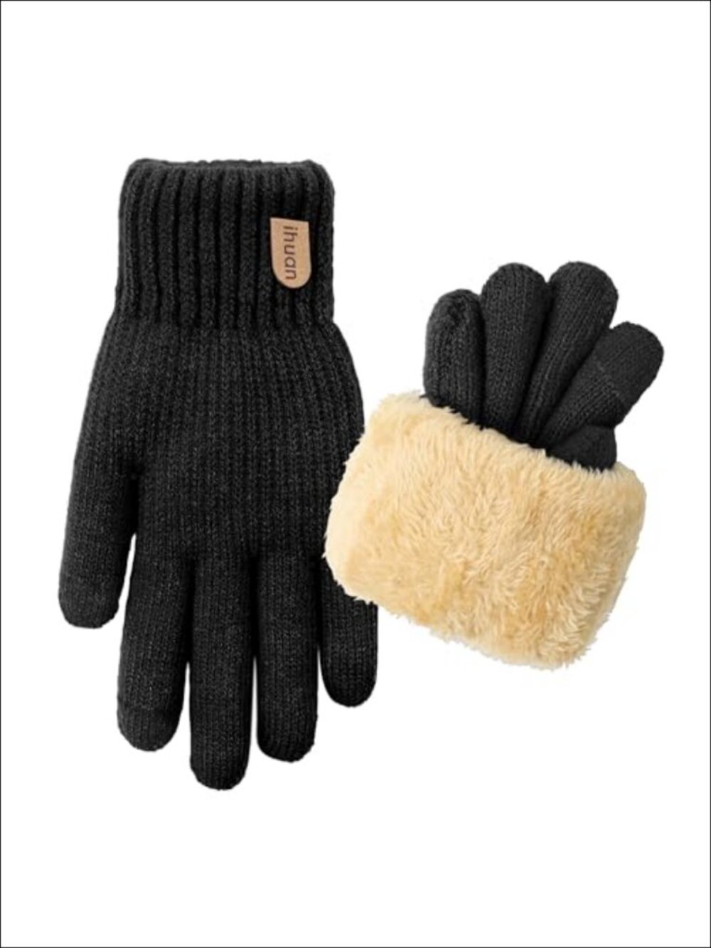 Touchscreen Winter Gloves Thermal Fleece Lined Knit Warm Cold Weather
